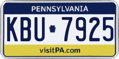 PA license plate KBU7925