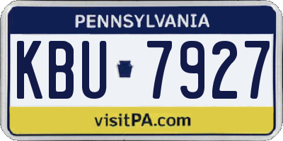 PA license plate KBU7927