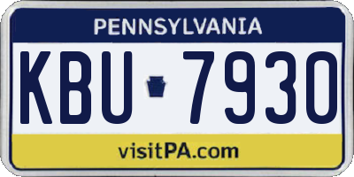 PA license plate KBU7930