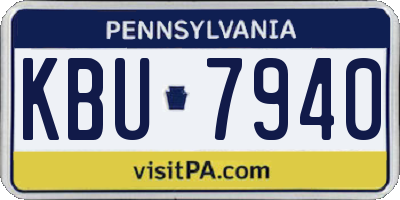 PA license plate KBU7940