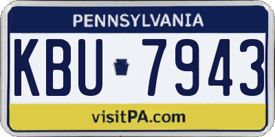 PA license plate KBU7943