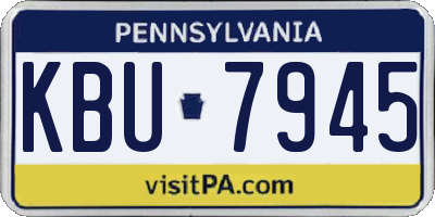PA license plate KBU7945