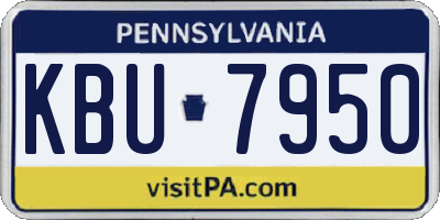 PA license plate KBU7950