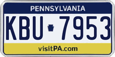 PA license plate KBU7953