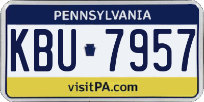 PA license plate KBU7957