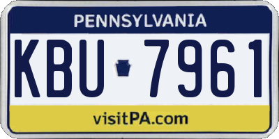 PA license plate KBU7961