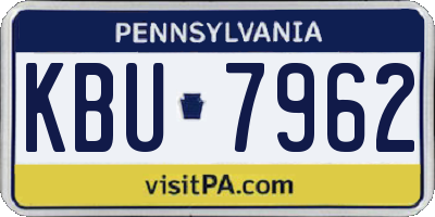 PA license plate KBU7962