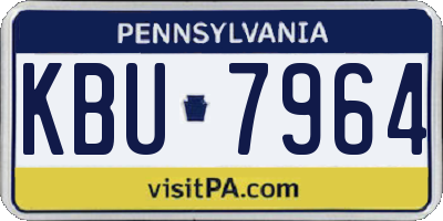PA license plate KBU7964