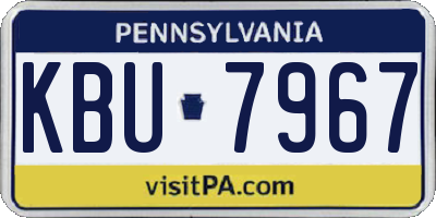 PA license plate KBU7967
