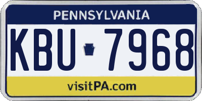 PA license plate KBU7968