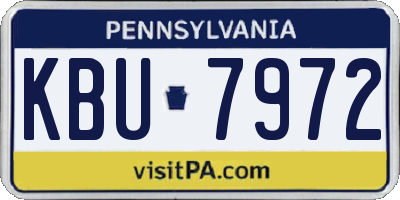 PA license plate KBU7972