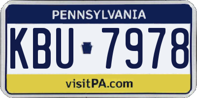 PA license plate KBU7978