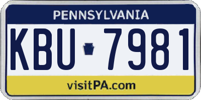 PA license plate KBU7981