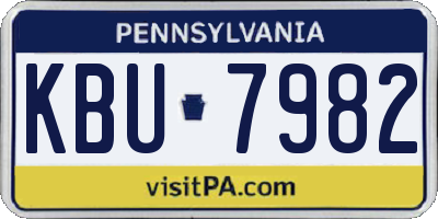 PA license plate KBU7982