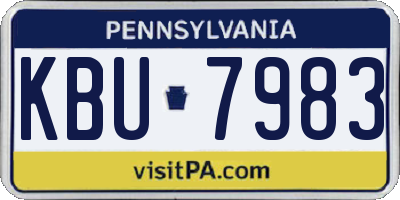PA license plate KBU7983