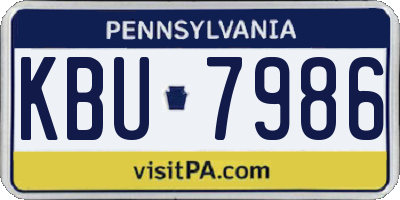 PA license plate KBU7986