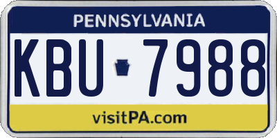 PA license plate KBU7988