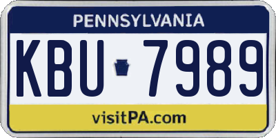 PA license plate KBU7989