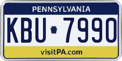 PA license plate KBU7990