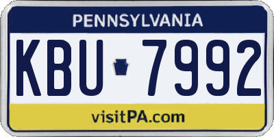 PA license plate KBU7992