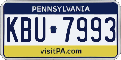 PA license plate KBU7993
