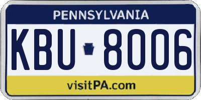 PA license plate KBU8006