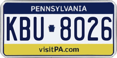 PA license plate KBU8026