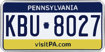 PA license plate KBU8027
