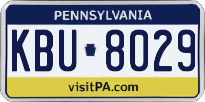 PA license plate KBU8029