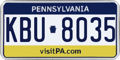 PA license plate KBU8035