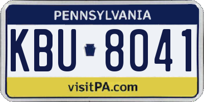 PA license plate KBU8041