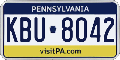 PA license plate KBU8042