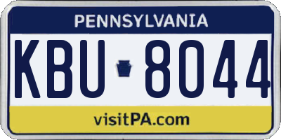 PA license plate KBU8044