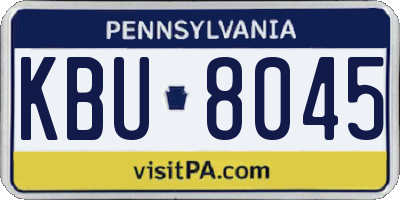 PA license plate KBU8045