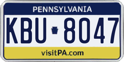 PA license plate KBU8047