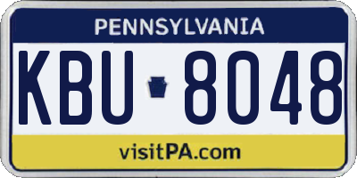 PA license plate KBU8048
