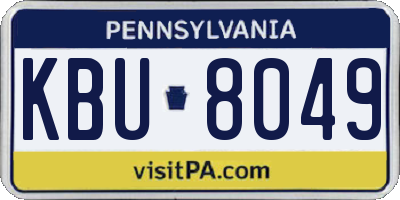 PA license plate KBU8049