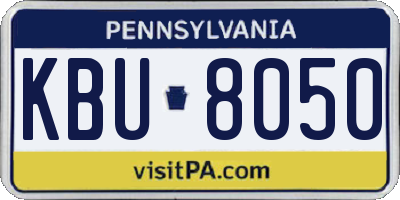 PA license plate KBU8050