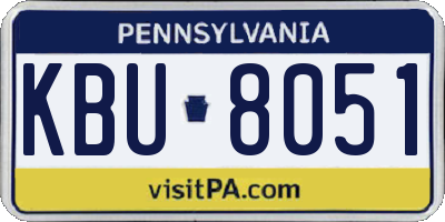 PA license plate KBU8051