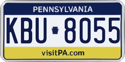 PA license plate KBU8055