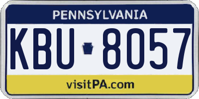 PA license plate KBU8057