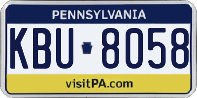 PA license plate KBU8058