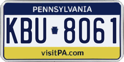 PA license plate KBU8061