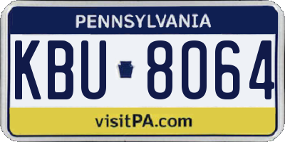 PA license plate KBU8064