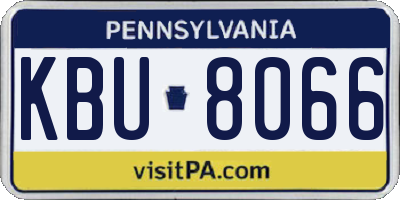 PA license plate KBU8066