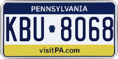 PA license plate KBU8068