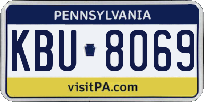 PA license plate KBU8069