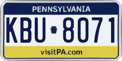 PA license plate KBU8071