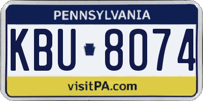 PA license plate KBU8074