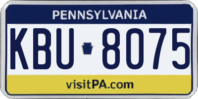 PA license plate KBU8075